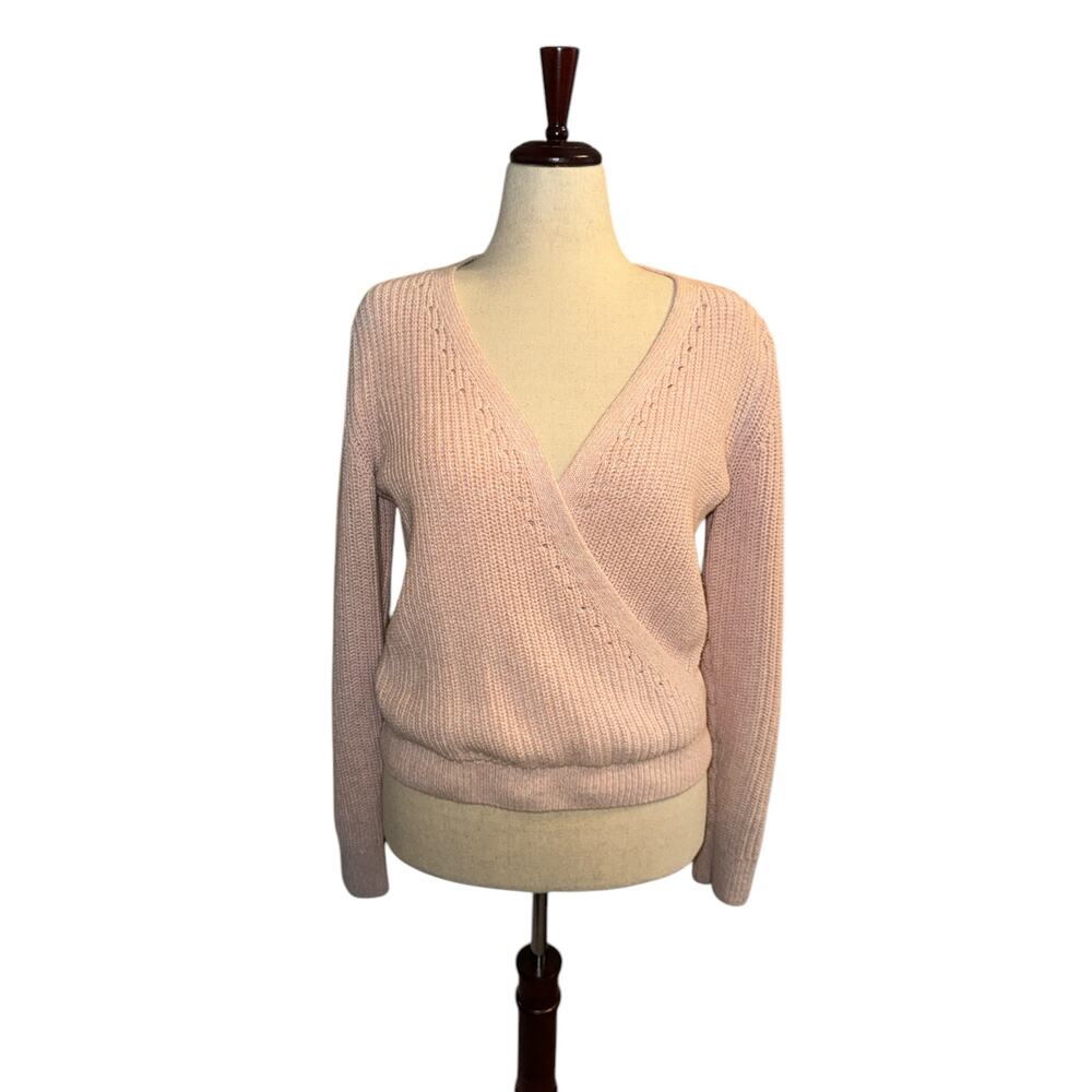 Abercrombie & fitch‎ women's pink faux wrap sweater sz m